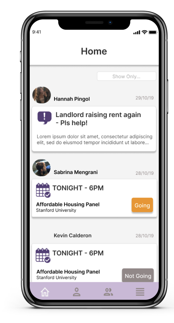 screenshot of home page on iphone