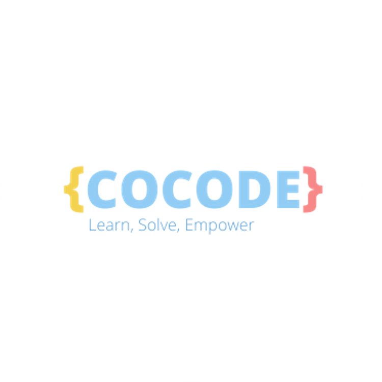cocode logo with tagline: learn. solve. empower